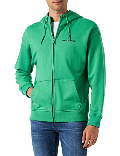Scotch & Soda Unisex Zip-Thru Hoodie In Organic Cotton Hooded Sweatshirt, Amazon Green 5612, XXL von Scotch & Soda