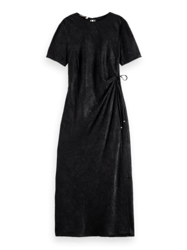 Scotch & Soda Women's Crushed Satin Wrap Casual Dress, Black, 36 von Scotch & Soda