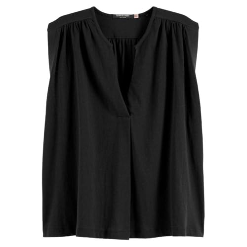 Scotch & Soda Women's Drapey V-Neck T-Shirt, Black, Large von Scotch & Soda