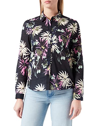 Scotch & Soda Women's Printed Regular Fit Organic Cotton Shirt, Aster Black 5638, 40 von Scotch & Soda