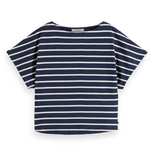Scotch & Soda Women's Slash Neck Jersey Top, Midnight Blue/Soft Ice, XL Scotch & Soda Women's Slash Neck Jersey Top, Midnight Blue/Soft Ice, XL von Scotch & Soda