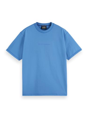 Scotch & Soda Herren T-Shirt Seasonal Core - Front Chest Logo T-Shirt, Lake Blue,XL von Scotch & Soda