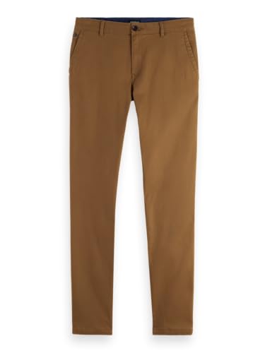 Scotch & Soda Herren Chino Pants Seasonal Core - Mott Washed Cotton Blend Chino, Golden Brown,33W / 32L von Scotch & Soda
