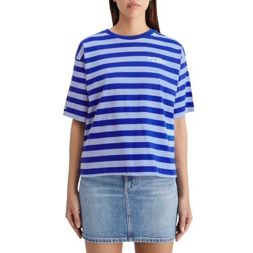 Scotch & Soda Damen Striped Cropped T-Shirt, Electric Blue Stripe 7013, S EU von Scotch & Soda
