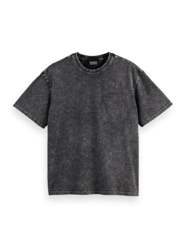 Scotch & Soda Herren T-Shirt Washed Pocket Relaxed Fit T-Shirt, Schwarz,L von Scotch & Soda