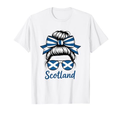 Schottland Messy Bun Girl Scottish Roots T-Shirt von Scotland Flag Scottish Roots Proud