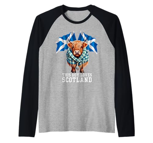 Dieser Typ liebt Schottland ruft Highland Cow Lovers Men an Raglan Dieser Typ liebt Schottland ruft Highland Cow Lovers Men an Raglan von Scotland Is Calling and I Must Go Highland Cow