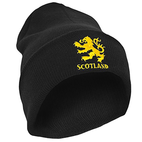 Scotland Herren Wintermütze/Beanie/Strickmütze mit Aufschrift Löwe-Design (Einheitsgröße) (Schwarz) von Scotland