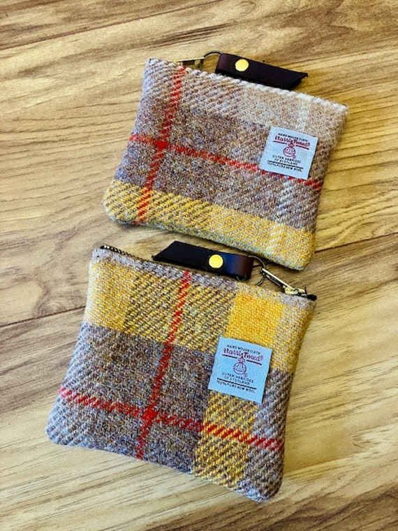 Harris Tweed Coin Purse Made in Scotland Gift Woman Girl Tartan Vegetarian von Scotswhahae