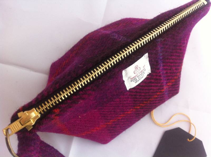 Harris Tweed Make Up Cosmetic Bag Gadget Clutch Purse Gift Made Scotland Case Evening von Scotswhahae