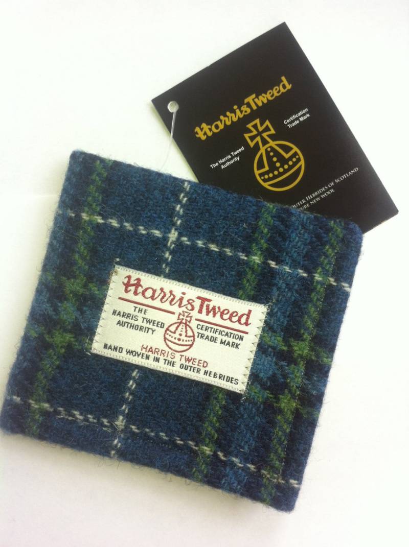 Harris Tweed Wallet Made in Scotland Man Gift Groomsmen Tartan Wool Vegetarian British von Scotswhahae