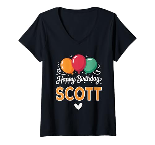Damen Alles Gute zum Geburtstag Spruch Scott T-Shirt mit V-Ausschnitt Damen Alles Gute zum Geburtstag Spruch Scott T-Shirt mit V-Ausschnitt von Scott Name Spruch für Geburtstag