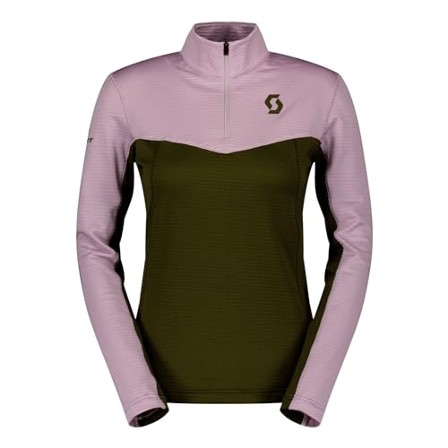 Scott Damen Pullover Midlayer Sweatshirt Langarmshirt Defined Light, Farbe:Mehrfarbig, Artikel:-7647 Cloud pink/fir Green, Größe:L von Scott