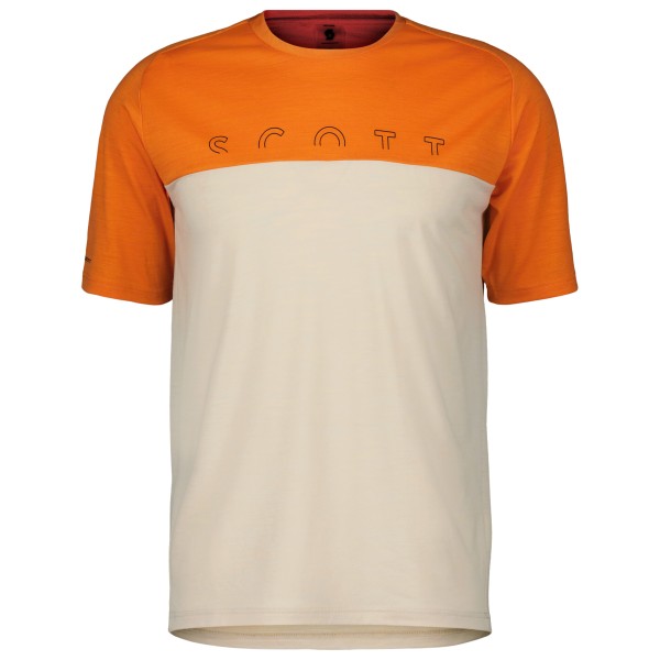 Scott - Defined Merino S/S - Merinoshirt Gr S orange/weiß von Scott