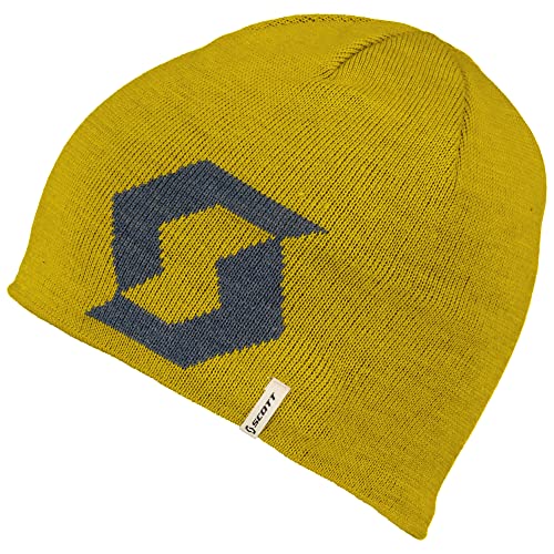 Scott Junior Team Beanie Gelb - Warme modische Kinder Logo Mütze, Größe One Size - Farbe Mellow Yellow - Metal Blue von Scott