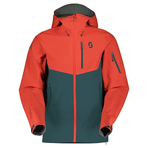 Scott M Explorair 3l Jacket Colorblock-Grün-Rot - Wasserdichte vielseitige Herren Backcountry Skijacke, Größe M - Farbe von Scott