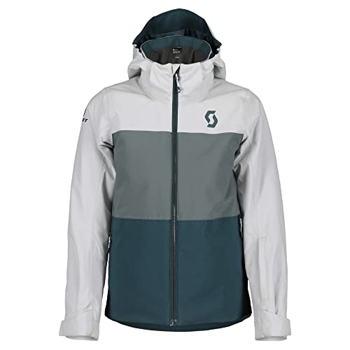 Scott Boys Ultimate Dryo 10 Jacket Colorblock-Grau-Grün - Daunen Wasserdichte atmungsaktive Jungen Skijacke, Größe S - F von Scott