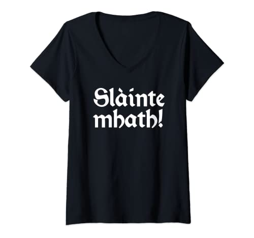 Damen Slainte Mhath Drinking & Toasting Schottische gälische Sprache T-Shirt mit V-Ausschnitt von Scottish Gaelic Quotes