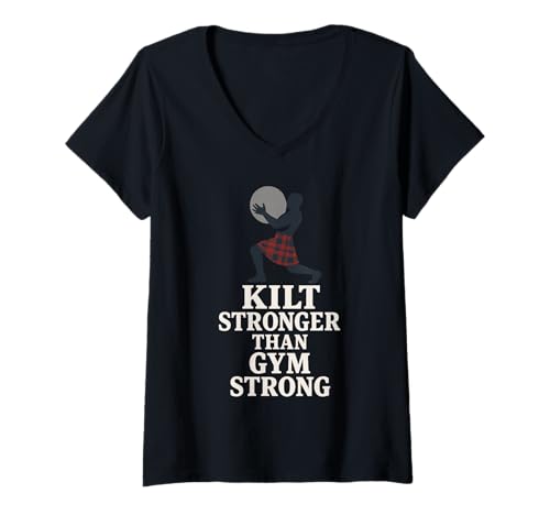 Damen Highland Games Caber Tosser Clan Pride Schottland Stärke T-Shirt mit V-Ausschnitt Damen Highland Games Caber Tosser Clan Pride Schottland Stärke T-Shirt mit V-Ausschnitt von Scottish Heritage Heavy Athletics Funny Fan Crew