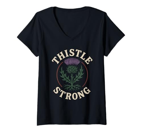 Damen Highland Games Caber Tosser Clan Pride Schottland Stärke T-Shirt mit V-Ausschnitt Damen Highland Games Caber Tosser Clan Pride Schottland Stärke T-Shirt mit V-Ausschnitt von Scottish Heritage Heavy Athletics Funny Fan Crew