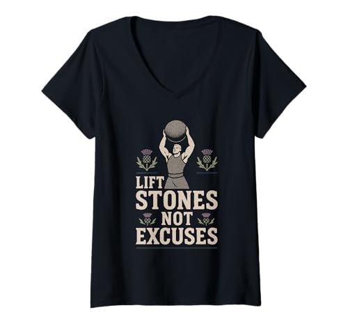 Damen Highland Games Caber Tosser Clan Pride Schottland Stärke T-Shirt mit V-Ausschnitt Damen Highland Games Caber Tosser Clan Pride Schottland Stärke T-Shirt mit V-Ausschnitt von Scottish Heritage Heavy Athletics Funny Fan Crew