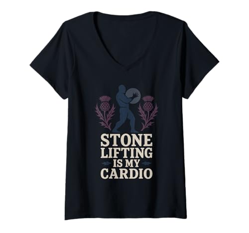 Damen Highland Games Caber Tosser Clan Pride Schottland Stärke T-Shirt mit V-Ausschnitt Damen Highland Games Caber Tosser Clan Pride Schottland Stärke T-Shirt mit V-Ausschnitt von Scottish Heritage Heavy Athletics Funny Fan Crew