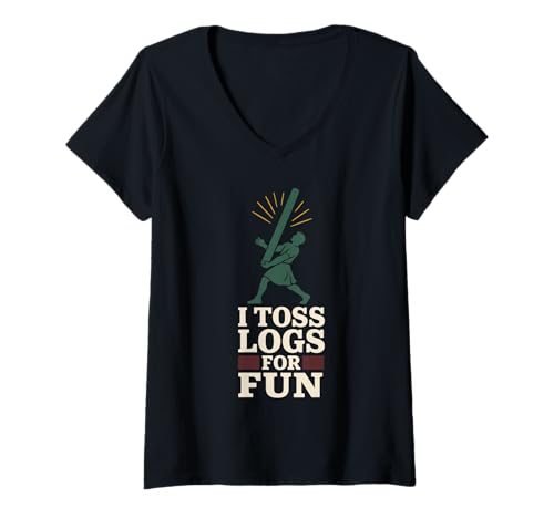 Damen Highland Games Caber Tosser Clan Pride Schottland Stärke T-Shirt mit V-Ausschnitt Damen Highland Games Caber Tosser Clan Pride Schottland Stärke T-Shirt mit V-Ausschnitt von Scottish Heritage Heavy Athletics Funny Fan Crew