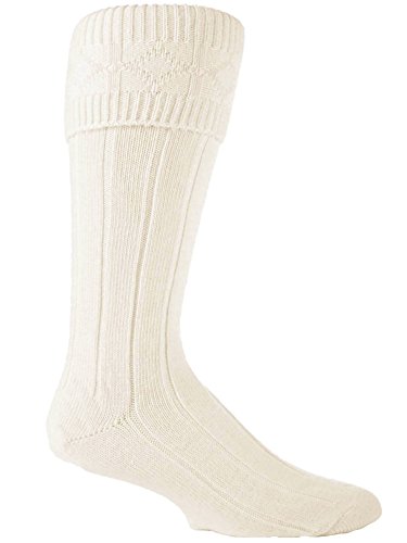 Herren Lange Kilt Socken 39-45 eu, Creme von Scottish Highland