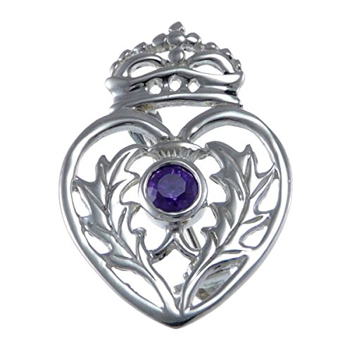 Alexander Castle Damen 925 Sterling Silber Schottische Luckenbooth Brosche Pin mit echtem Amethyst Stein & Schmuck Geschenkbox - Schottisches Geschenk für Frauen, Sterling-Silber, Amethyst von Alexander Castle