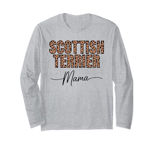 Leopardenmuster Scottish Terrier Mama Scottie Terriers Langarmshirt Leopardenmuster Scottish Terrier Mama Scottie Terriers Langarmshirt von Scottish Terrier Dog Lover Gifts