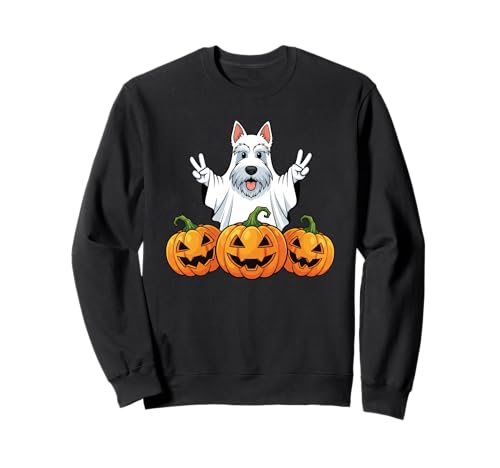 Scottish Terrier Ghost Pumpkin Boo Halloween Kid Herren Damen Sweatshirt Scottish Terrier Ghost Pumpkin Boo Halloween Kid Herren Damen Sweatshirt von Scottish Terrier Halloween Ghost Pumpkin Outfits