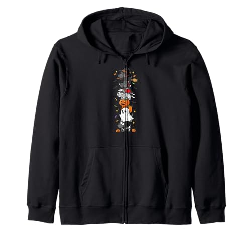 Scottish Terrier Hexe Vampir Geist Halloween Herren Damen Kapuzenjacke von Scottish Terrier Halloween Skeleton Mummy Outfits
