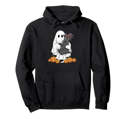 Lustiger Ghost Scottish Terrier Kürbis Halloween Herren Damen Pullover Hoodie von Scottish Terrier Lovers Halloween Outfits Boy Girl