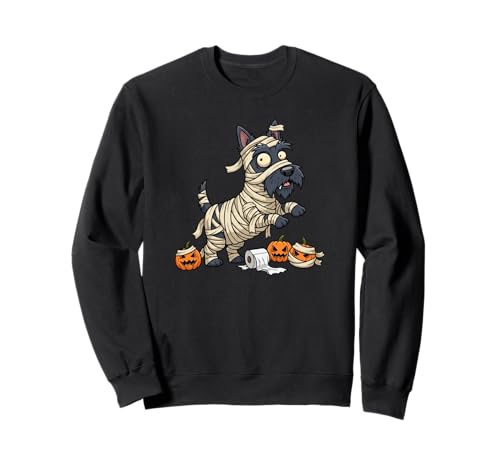 Scottish Terrier Mumie Kürbis Halloween Kinder Herren Damen Sweatshirt von Scottish Terrier Lovers Halloween Outfits Boy Girl