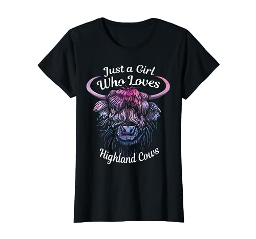 Nur ein Mädchen, das Kühe liebt Scottish Highland Cow T-Shirt Nur ein Mädchen, das Kühe liebt Scottish Highland Cow T-Shirt von Scottish highland Cattle Tee