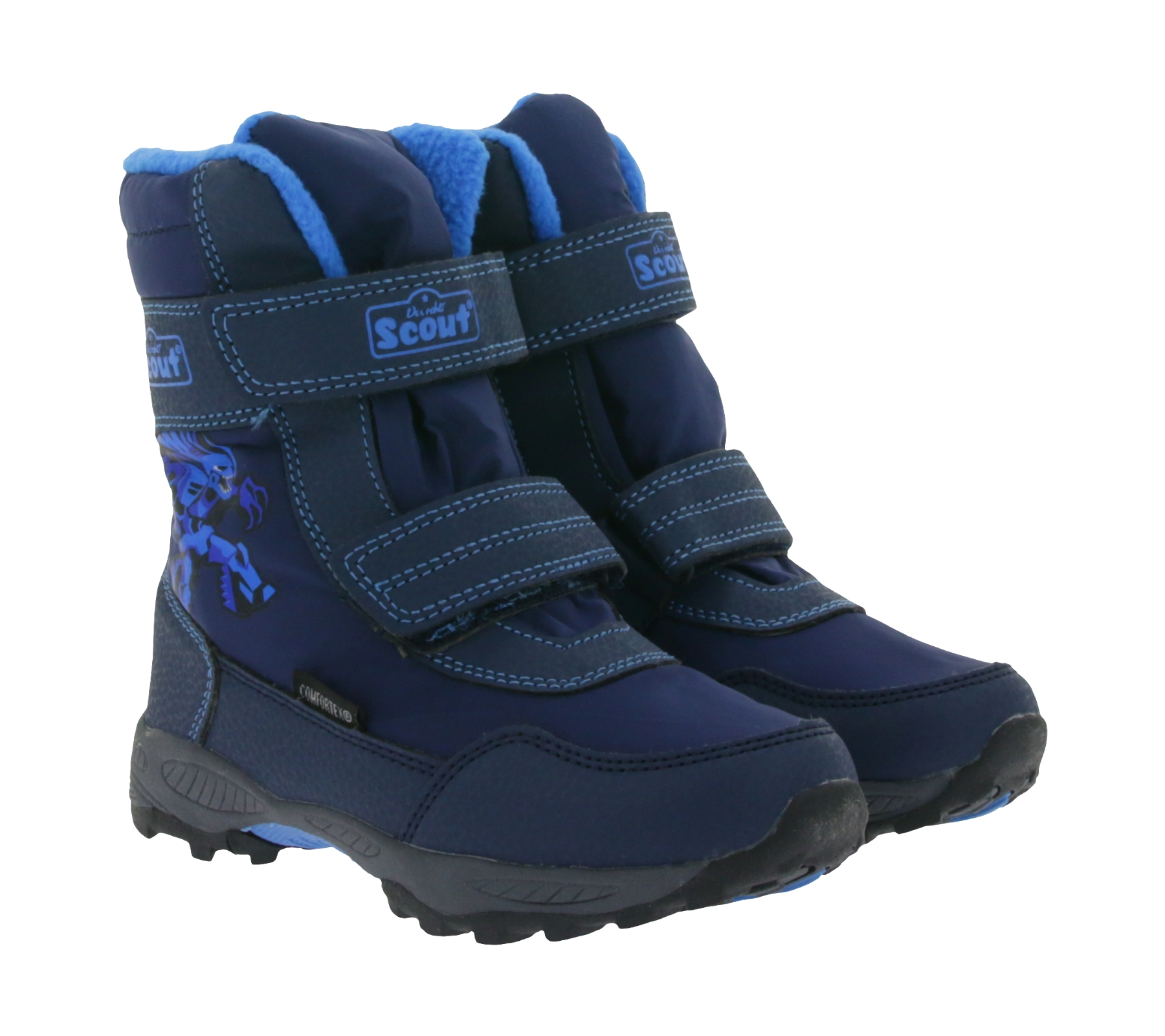 Scout JARVEN Kinder Winter-Schuhe robuste Boots mit Drachen Charakter-Print 48191328 Blau von Scout