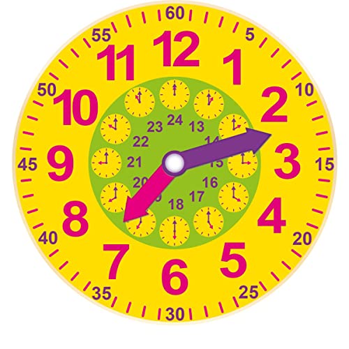 Scout Kinder Lernuhr Holz gelb-pink-lila 210000005 von Scout