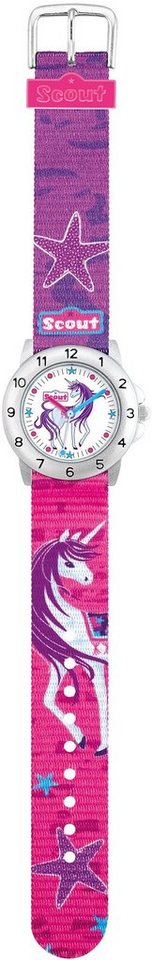 Scout Quarzuhr Achtion Girls, 280378008, Einhorn-Sternmotiv, ideal auch als Geschenk von Scout