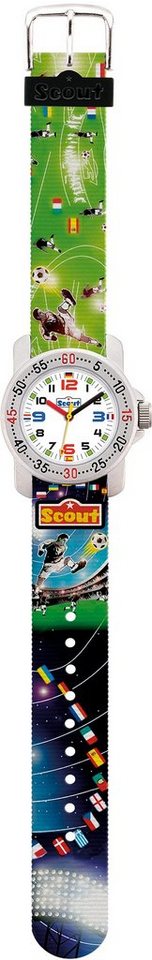 Scout Quarzuhr Fußballuhr, Action Boys, 280376026, Fußballmotiv, Lernuhr, ideal auch als Geschenk von Scout