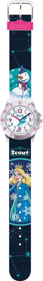 Scout Quarzuhr Action Girls, 280378017, Prinzessin,-Schneemann,-Pferdemotiv, ideal auch als Geschenk von Scout