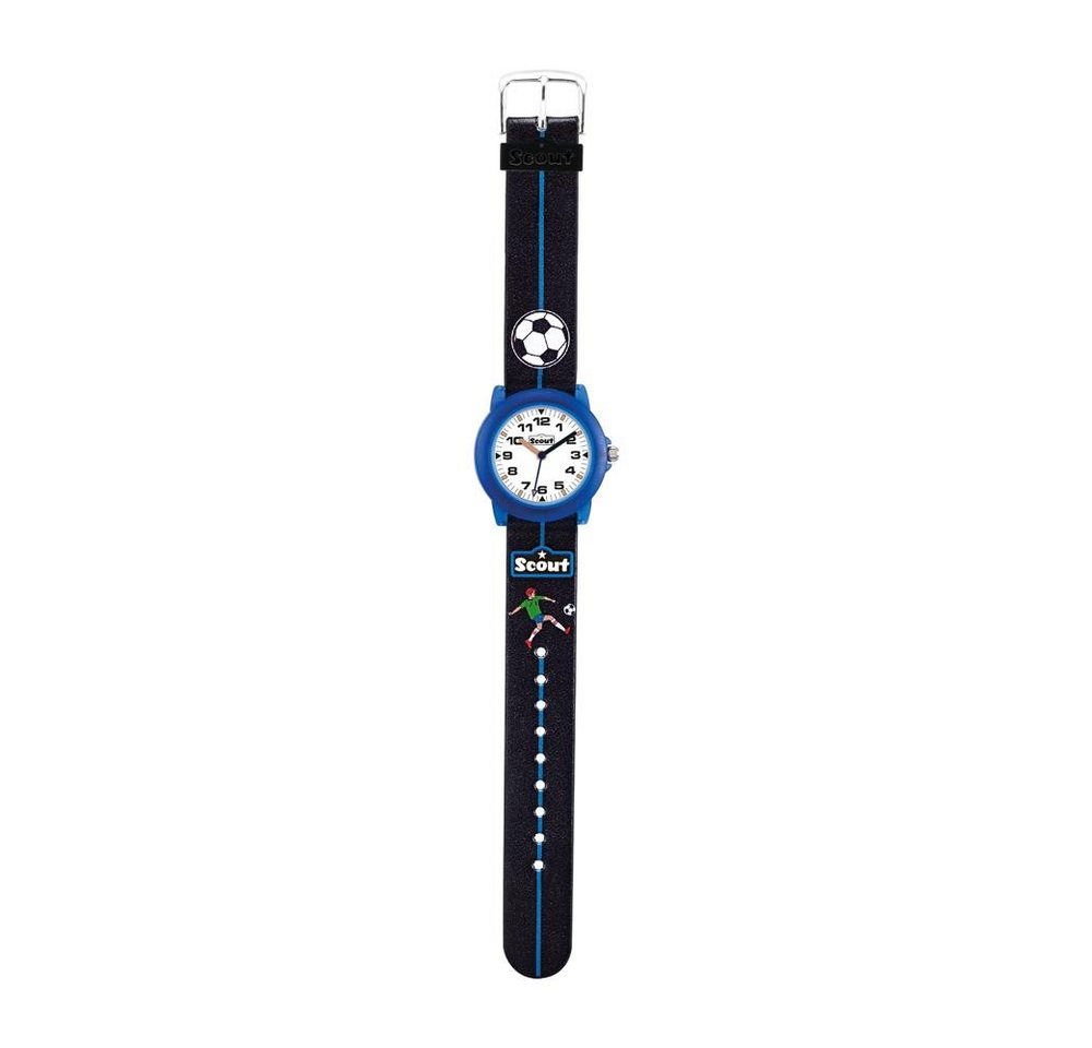 Scout Quarzuhr Jungen Armbanduhr Fußball von Scout aus Kunststoff, schwarz, blau von Scout