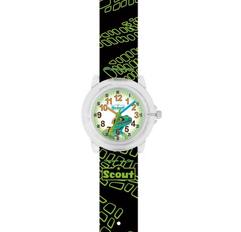 Scout Quarzuhr Scout Armbanduhr Lizard für Jungen, Kunststoff, schwarz, grün von Scout