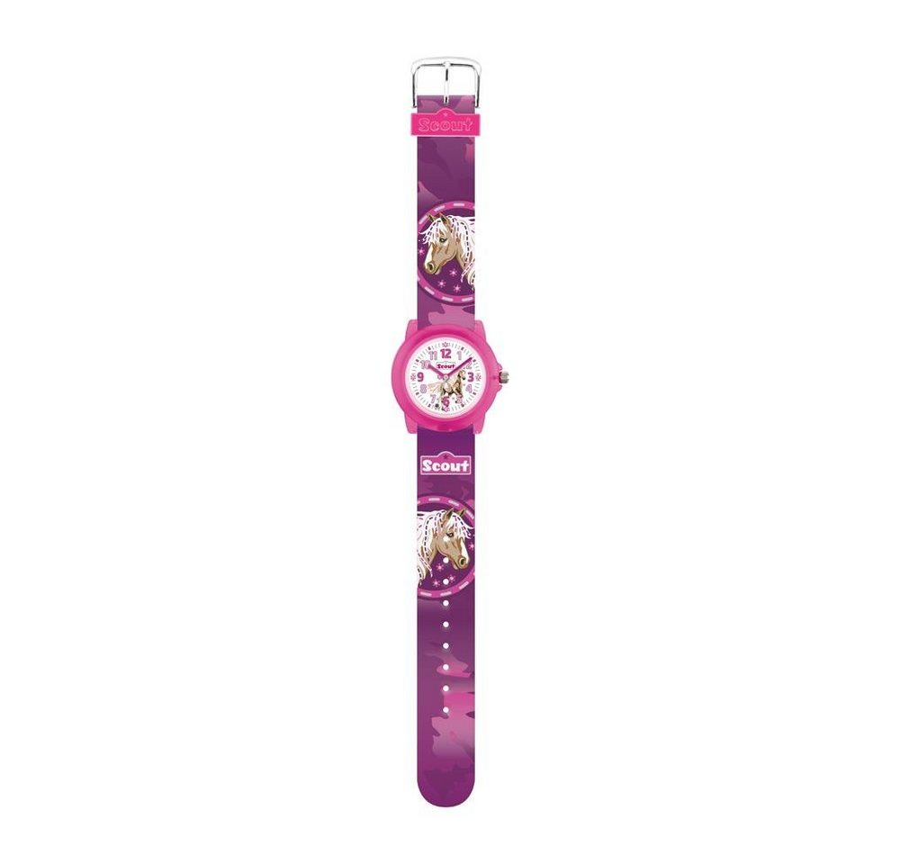 Scout Quarzuhr Scout Mädchenuhr Pferde aus Kunststoff, pink, violett von Scout