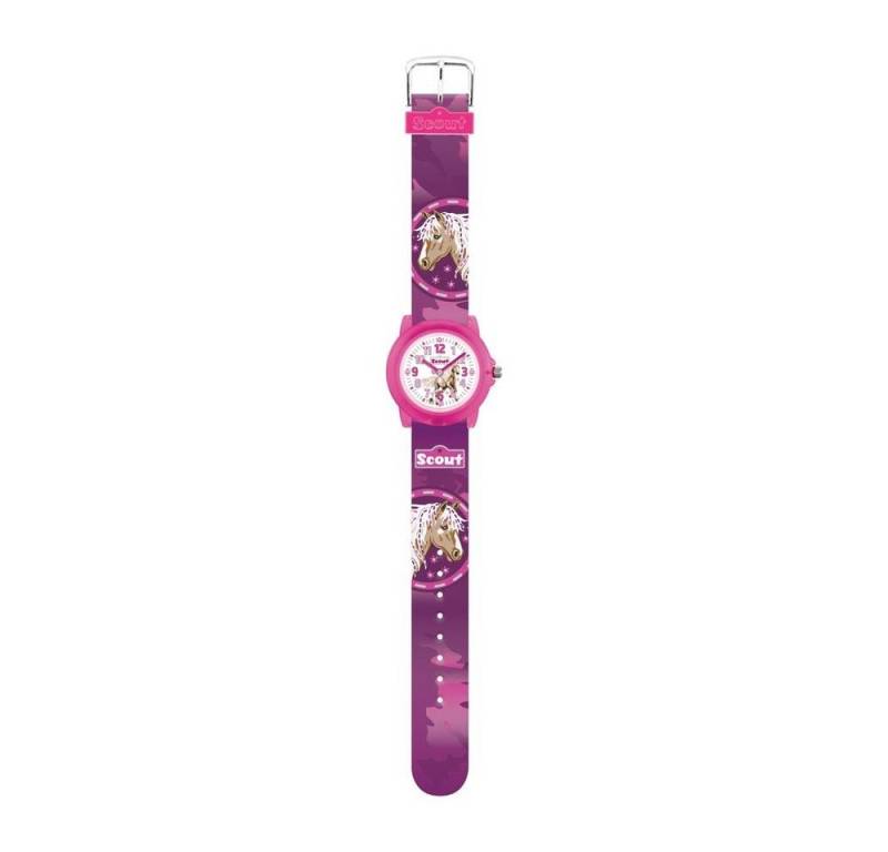 Scout Quarzuhr Scout Mädchenuhr Pferde aus Kunststoff, pink, violett von Scout