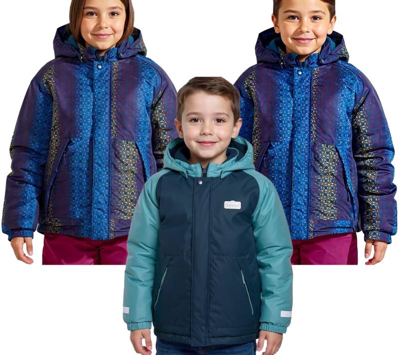 Scout Schnee-Jacke Kinder Winter-Jacke Jungen und Mädchen Funktions-Jacke mit Kapuze in Blau/Bunt oder Dunkelblau/Hellblau von Scout
