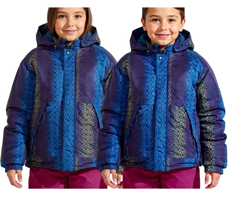 Scout Schnee-Jacke SNOWY Kinder Winter-Jacke Jungen und Mädchen Funktions-Jacke mit Kapuze 6190 3006 Blau/Bunt von Scout