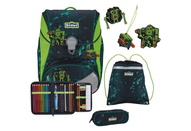 Scout Schulranzen Alpha Schulranzen-Set 4-tlg. DIN Cubes 2024 von Scout