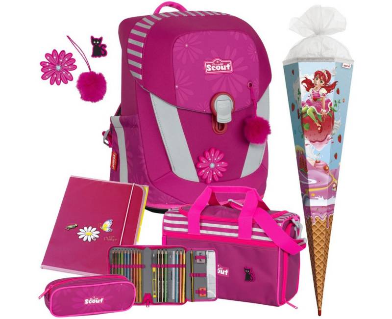 Scout Schulranzen Mädchen 1.Klasse in unterschiedlichen Modell-Sets (6-tlg) von Scout