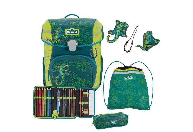 Scout Schulranzen Neo DIN Exklusiv Superflash Extreme - Schulranzen Set 4tlg. (Lizard) von Scout