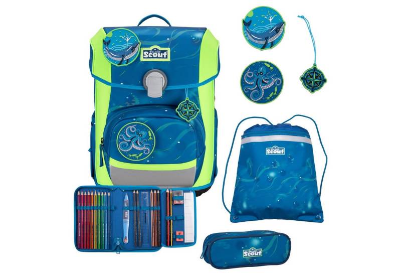 Scout Schulranzen Neo DIN - Schulranzen Set 4tlg. (Deep Sea) von Scout